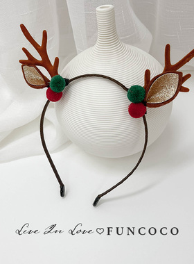 圣诞节发箍红色韩版可爱女卡通发饰头箍女洗脸简约压发发卡发箍