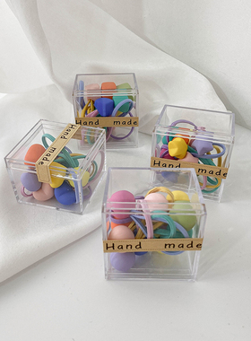 儿童发圈10根~可爱马卡龙色磨砂质感小号橡皮筋编发皮套宝宝发饰