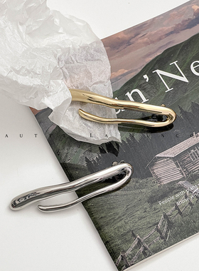 出口日本小众设计感高品质侧边刘海发夹半扎发弹簧夹发量少一字夹