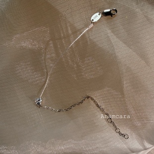 Anam11.11纯银丝光甜美极细爱心超闪微镶女叠戴手饰珠串仙气手链