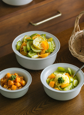 景德镇高温健康宽边纯白陶瓷餐具家用饭碗汤碗面碗汤盆汤盅