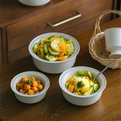 景德镇高温健康宽边纯白陶瓷碗