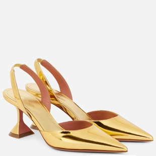 欧美外贸尖头凉鞋酒杯跟高跟鞋后绊带走秀工作职业44大码女时装鞋