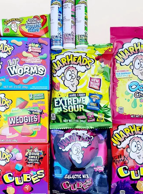 Warheads Sour Candy美国子弹头酸喷雾糖超酸硬糖酸方块果味软糖