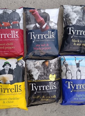 Tyrrells泰瑞海盐甜辣椒芝士味手工薯片休闲零食150g
