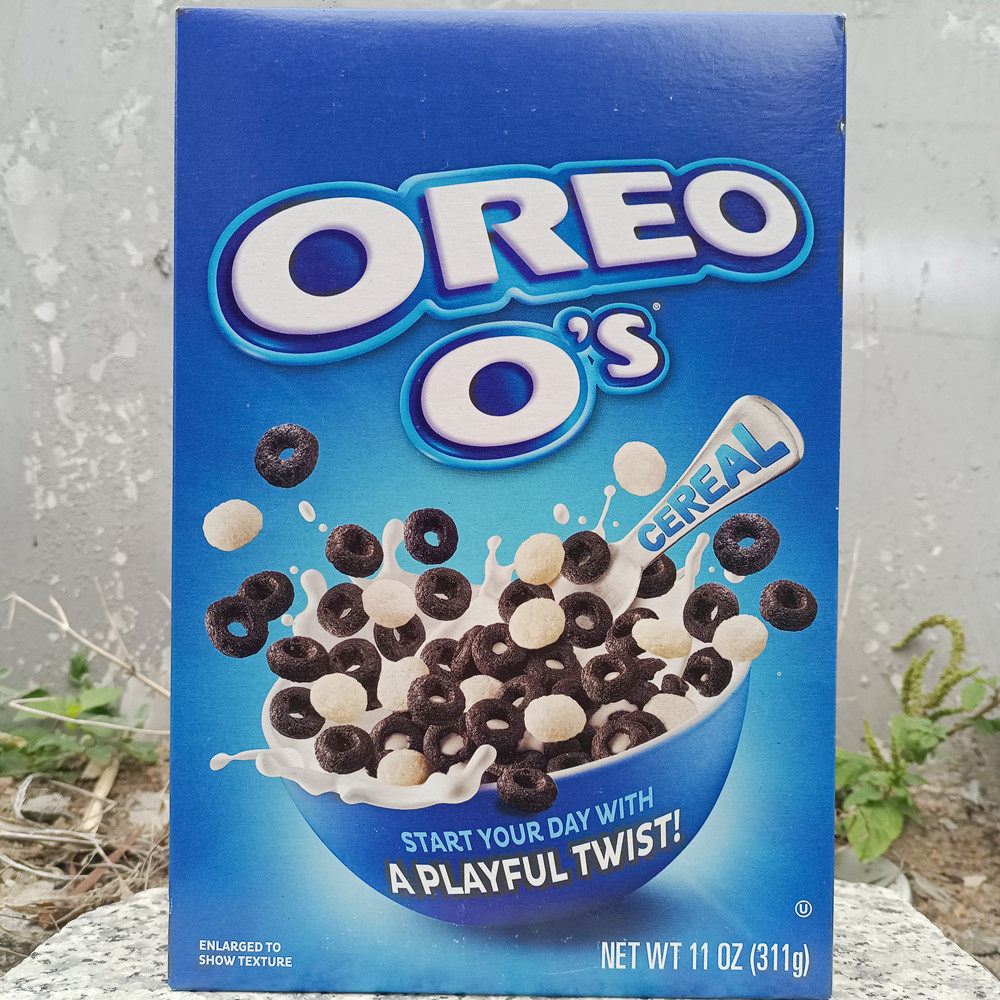 现货宝氏牌奥利奥风味谷物圈牛奶巧克力味早餐麦片OREO CEREAL