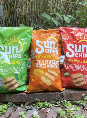 阳光全麦薯片法式洋葱芝士玉米片SUN CHIPS WHOLE GRAIN SNACKS