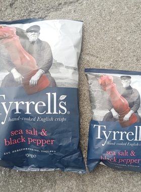 Tyrrells sea salt&black pepper泰瑞海盐黑胡椒味薯片休闲零食