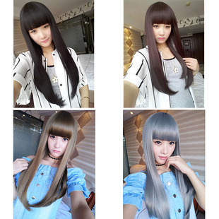 假发女长直发隐形无痕内扣长卷发大波浪假发套齐刘海网红长发圆脸