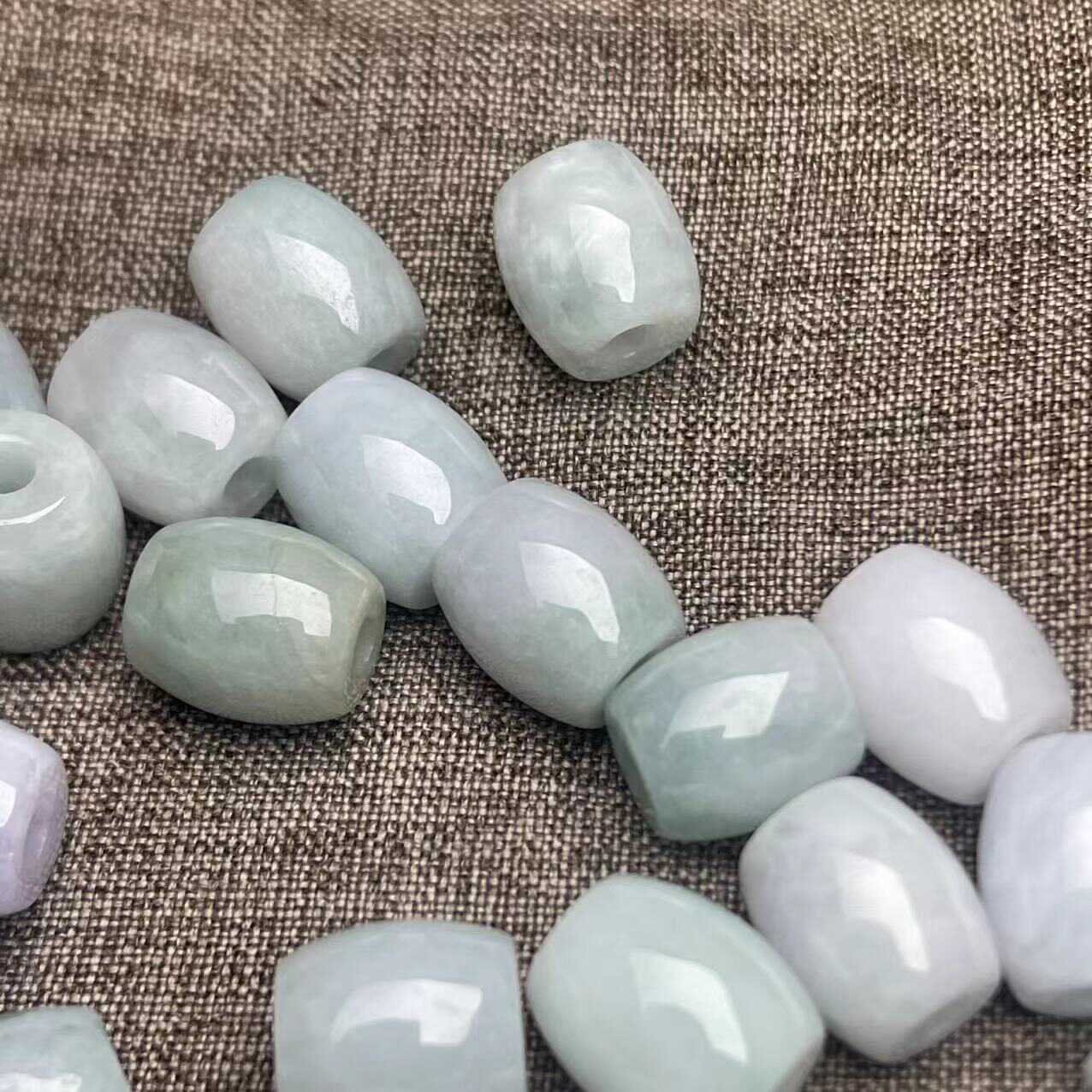 翡翠A货11X13mm大孔转运珠路路通散珠diy手链吊坠手工编绳配饰