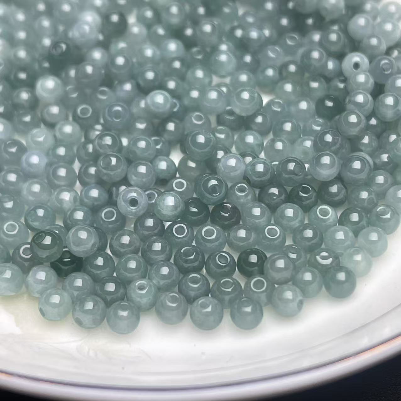 4m天然翡翠A货蓝水小圆珠
