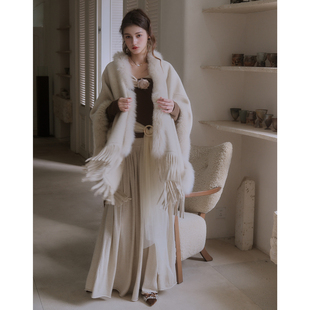 彼得潘大叔《布列松调》法式气质感毛毛斗篷防风保暖