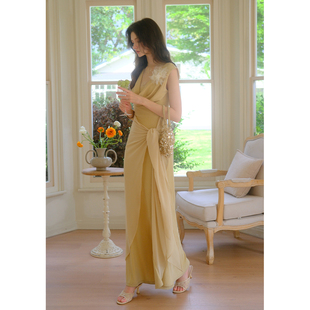 小荡领蕾丝装 法式 饰宽飘带设计浪漫连衣裙 月桂神谕 彼得潘大叔