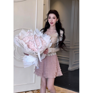 法式 cake 立体小花装 饰修身 蛋 彼得潘大叔 上衣可长短款 spring