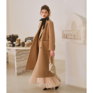 长款 彼得潘大叔 复古双排扣时尚 外套 毛呢大衣外套 波尔多甜梦