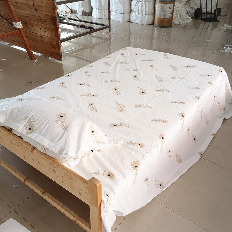 酒店布草宾馆医院民宿美容院布草白旅馆被套床上用品全棉纯棉飘逸