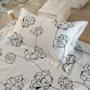 酒店布草宾馆美容院民宿医院托老所布草白色用枕套全棉纯棉花枝俏