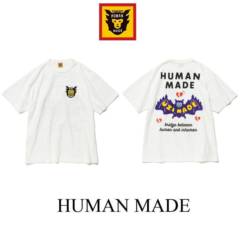 Human MadeSS25 日系潮牌男女同款300克竹节棉短袖T恤大蝙蝠印花