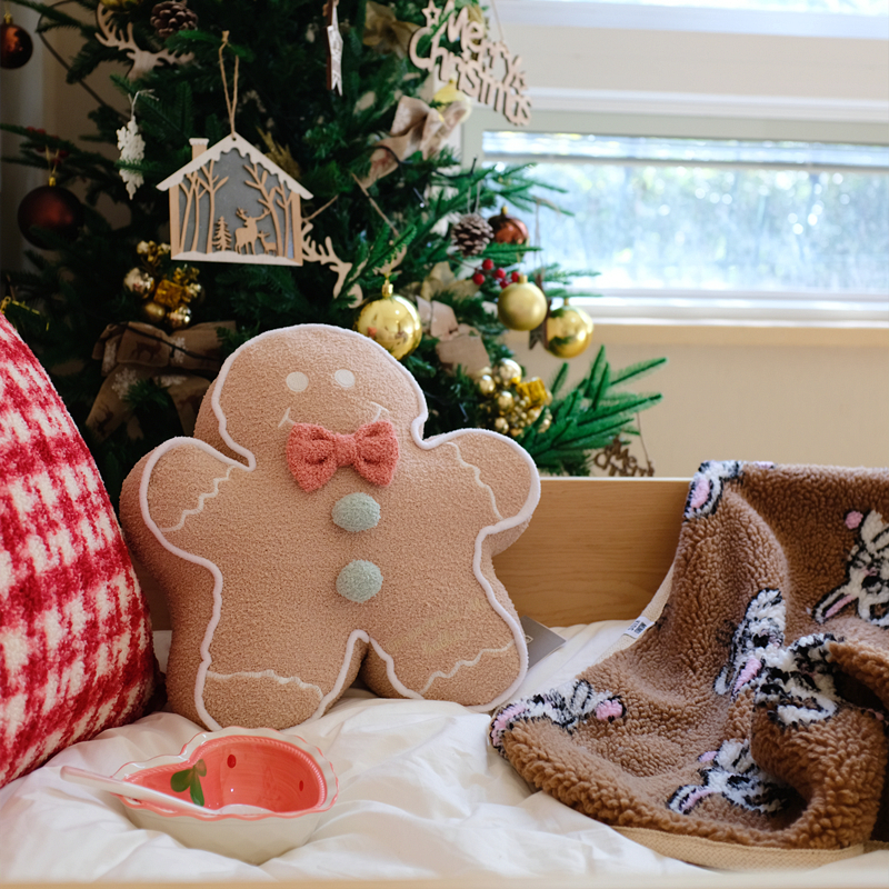 圣诞节装饰抱枕姜饼人麋鹿