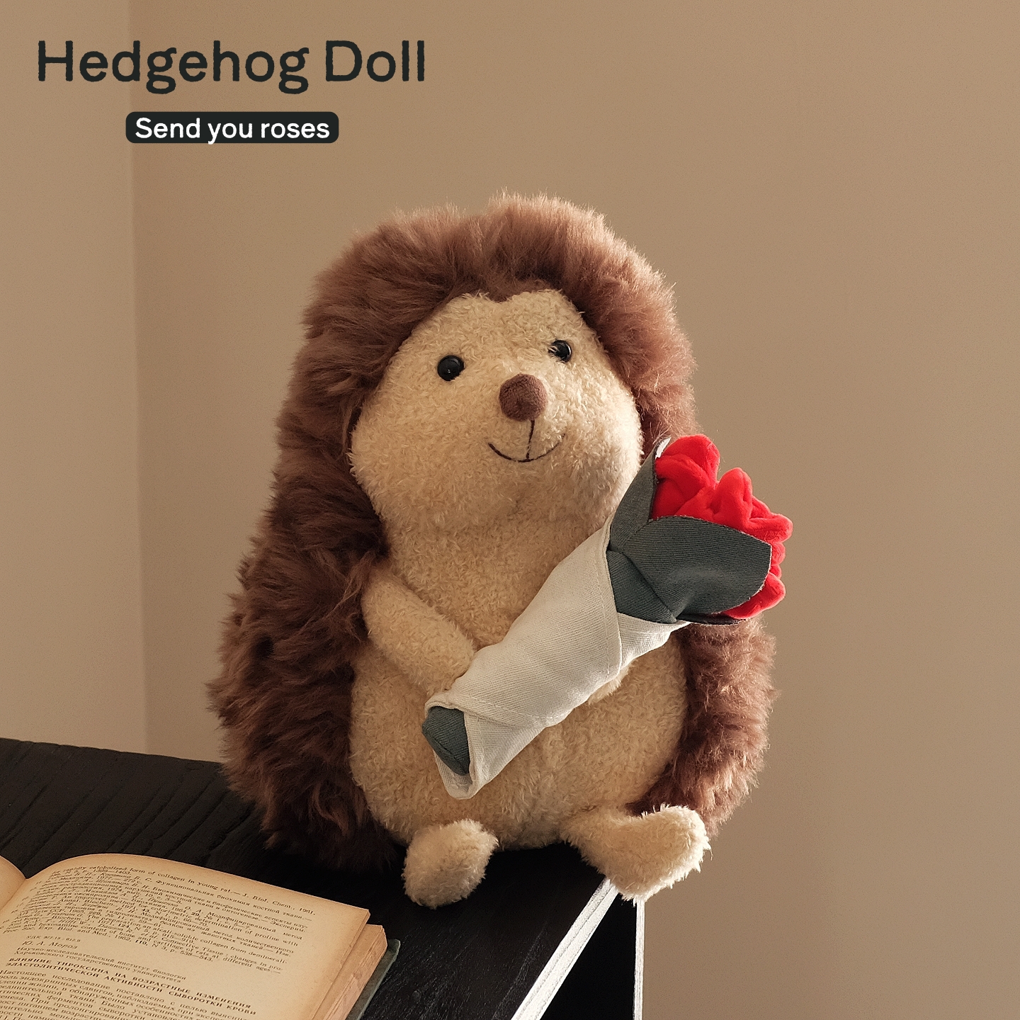 刺猬玫瑰毛绒玩具表白婚庆礼物