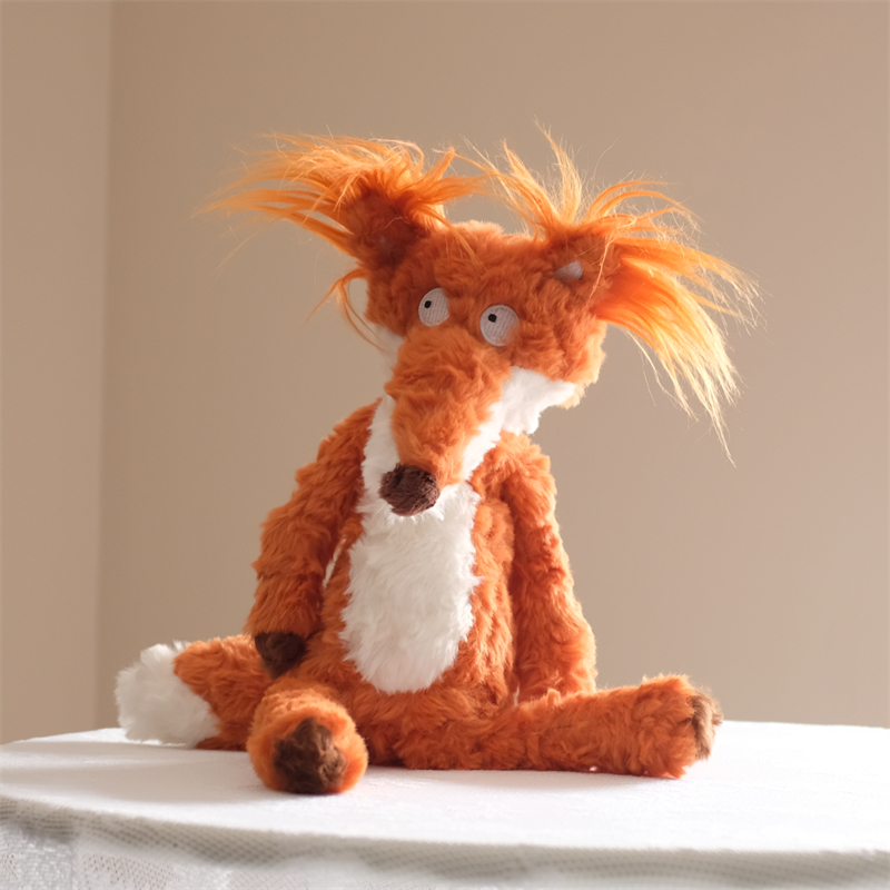 搞怪橘色狐狸毛绒公仔