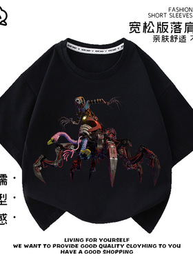 波比的游戏时间短袖poppy playtime prototyp5儿童上衣服装t恤夏