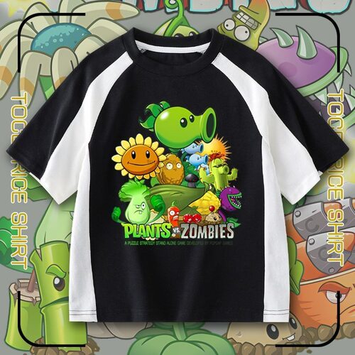 植物大战僵尸衣服儿童夏季男童上衣Plants vs Zombies短袖T恤半袖