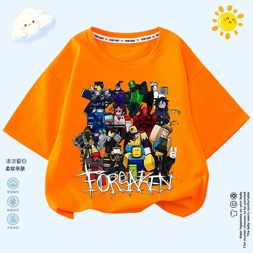 forsaken roblox被遗弃衣服短袖t恤儿童夏装gubby two time上衣