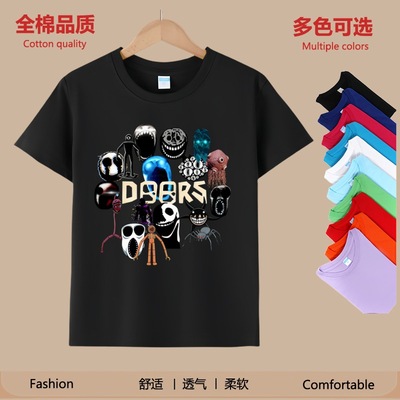 逃离大门短袖夏季 doors roblox Figure儿童学生童装衣服半袖t恤