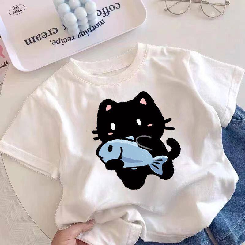 女童夏季韩版卡通猫咪可爱短袖