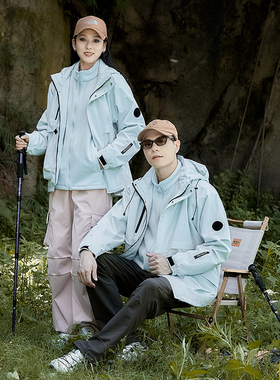 ACTLEEL冲锋衣三合一情侣款可拆卸防风防水外套男女户外登山服