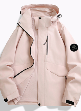 ACTLEEL秋季情侣款冲锋衣可拆卸防风防水夹克外套男女户外登山服