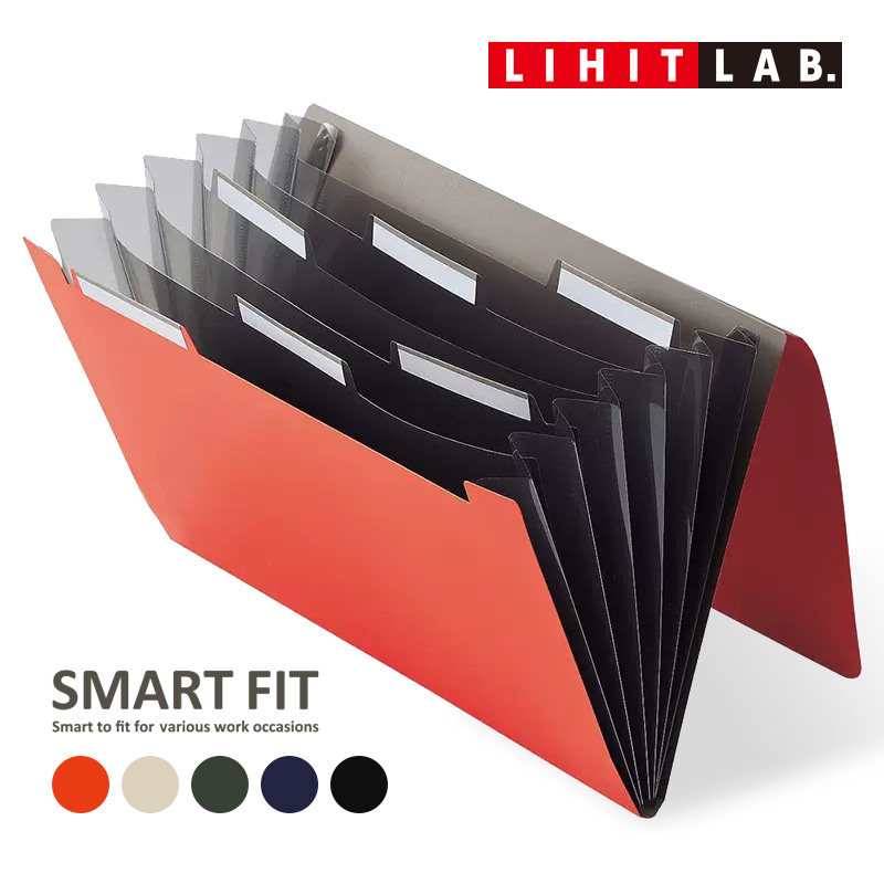日本LIHITLAB喜利SmartFit风琴包A4多层分类便携文件夹资料收纳包