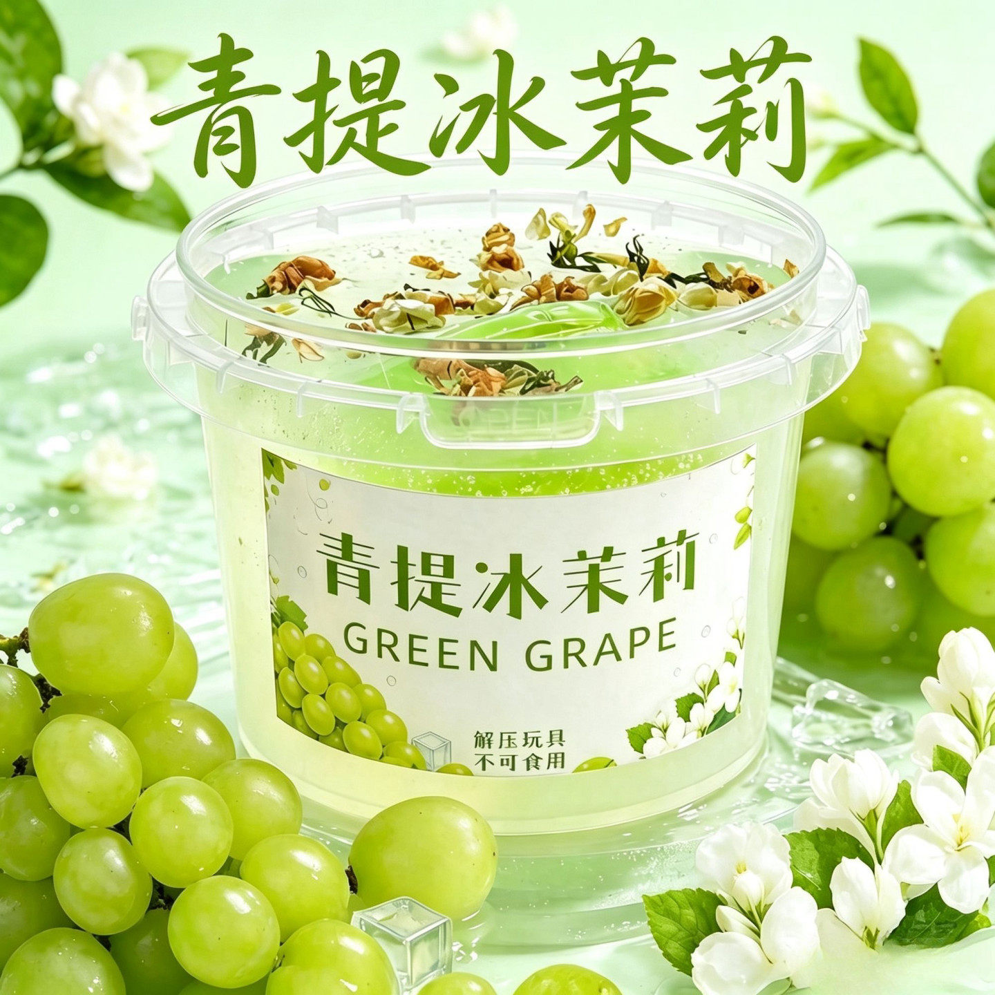 网红ins青提冰茉莉假水抱抱奶儿童安全益智史莱姆起泡胶女生礼物