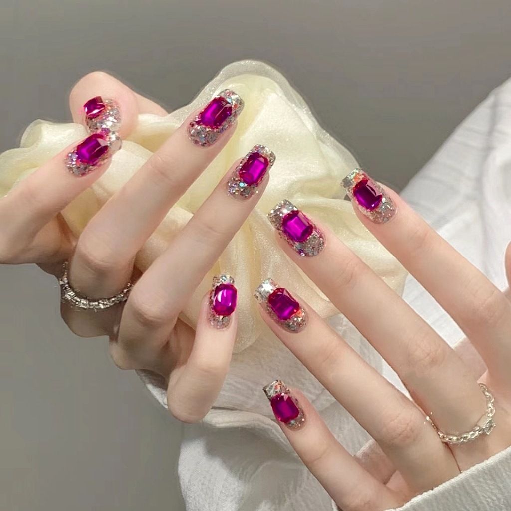 SP-199玫红0片光疗手工穿