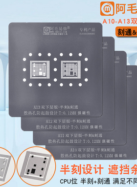阿毛易修苹果A10/A11/A12/A13植锡网/CPU双下层版/刻通/半刻钢网