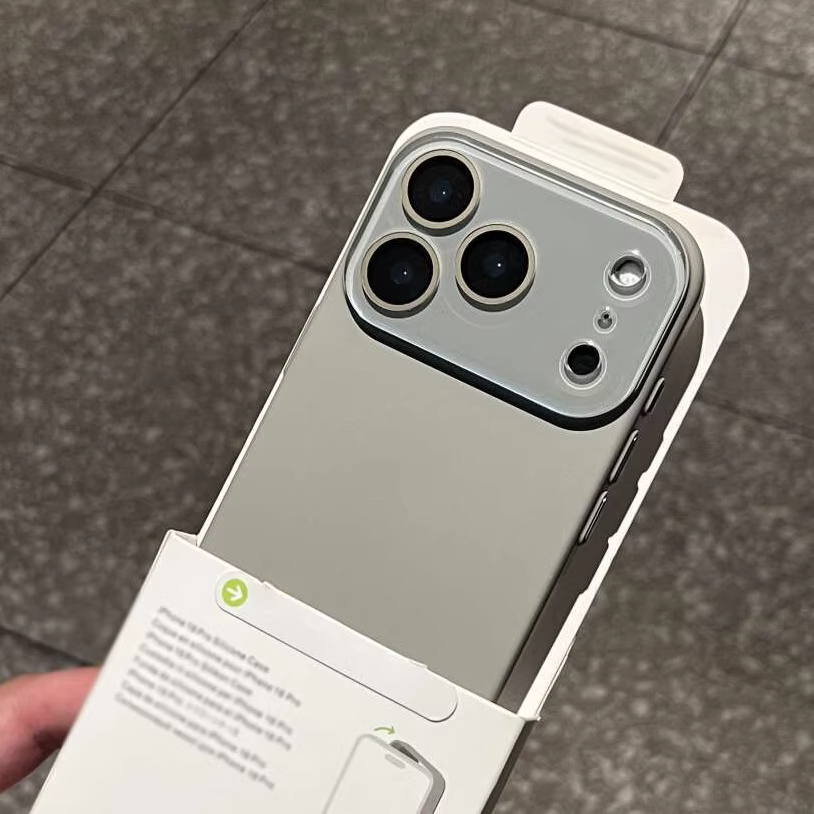 冷淡风水泥灰色全包镜头适用Air苹果17pro手机壳max肤感iphone16pro硬壳15plus带镜头膜14大象灰13纯色12精孔