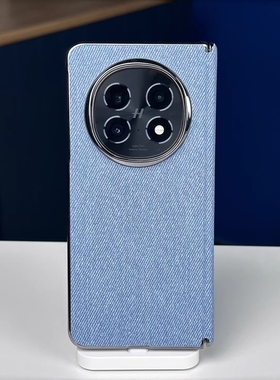 牛仔水洗蓝色双中轴铰链保护适用华为MateX7手机壳X5/X3磁吸充电荣耀MagicV5亚毛麻布料V3硬壳VS2商务高档男