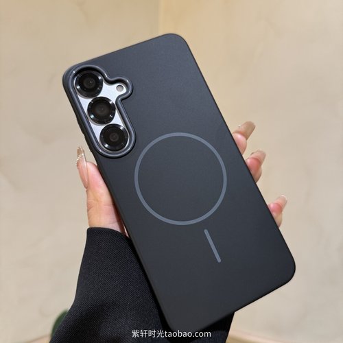 Beats同款Magsafe细圈强磁吸无线充电适用三星S25手机壳S24ultra纯黑色S23/S22高级S21肤感NOTE20磨砂A53硬壳