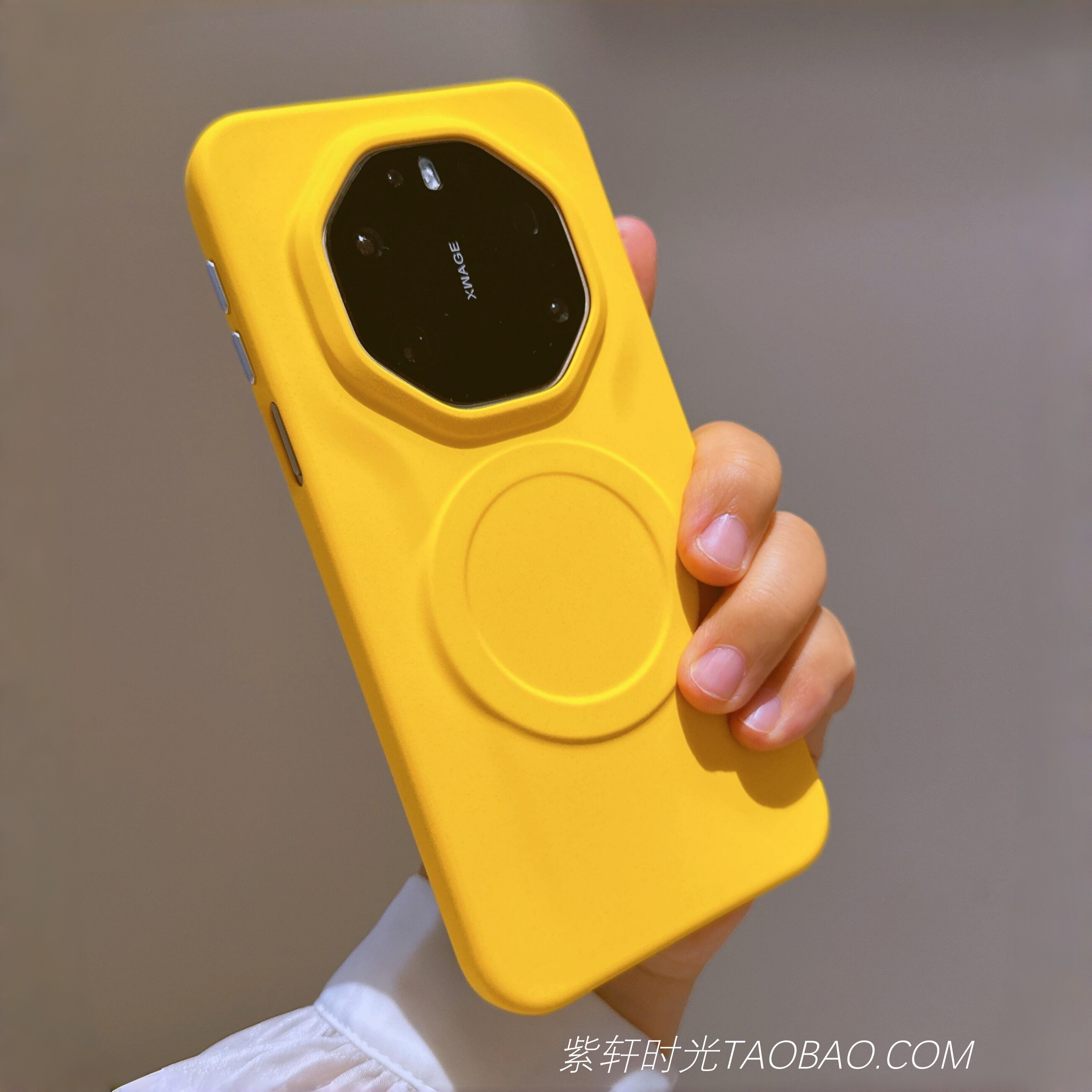 小众高级日落黄磁吸充电适用华为Mate80rs非凡大师手机壳matex7折叠屏岩沙X6合金属X5独立按键防指纹散热防滑