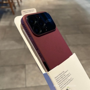 复古酒红色素皮纹内置磁吸适用苹果17Promax手机壳iphone16/15高级感Air磨砂14防指纹Pura80散热华为mate70女