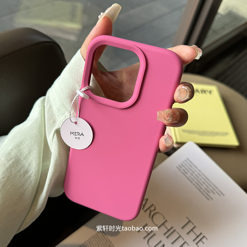 少女蔷薇粉色耐脏适用苹果16promax手机壳iphone15进口液态硅胶14/13日韩12mini小众11玫红色XS全包防摔网红