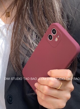 日韩ins风酒红色适用vivo y200i手机壳y78高级感y73s直边y77纯色y33s液态硅胶y52s肤感y31s防指纹y70s防摔y76