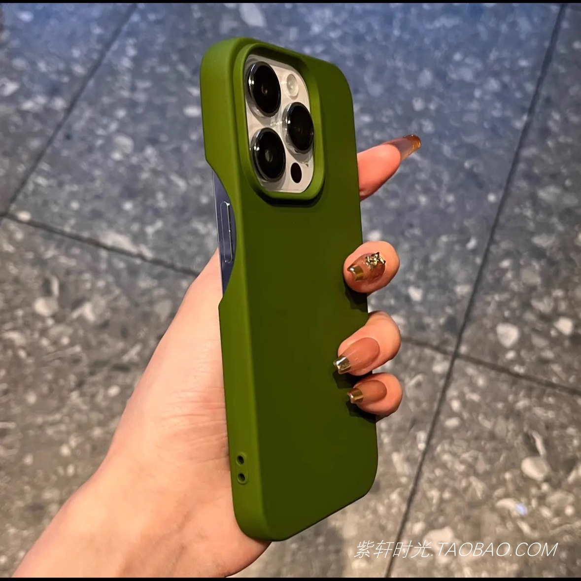 大孔半包无按键肤感军绿色适用华为Pura80pro+手机壳Mate70/50pro多巴胺P60秋冬40软硅胶30高级感橄榄绿墨绿