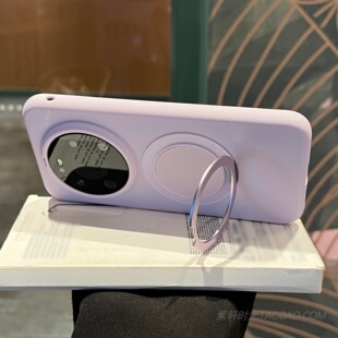 浅粉紫色新款支点壳液态硅胶适用小米17ultra手机壳14/15spro防摔360°磁吸旋转17promax高级感13高端轻奢女
