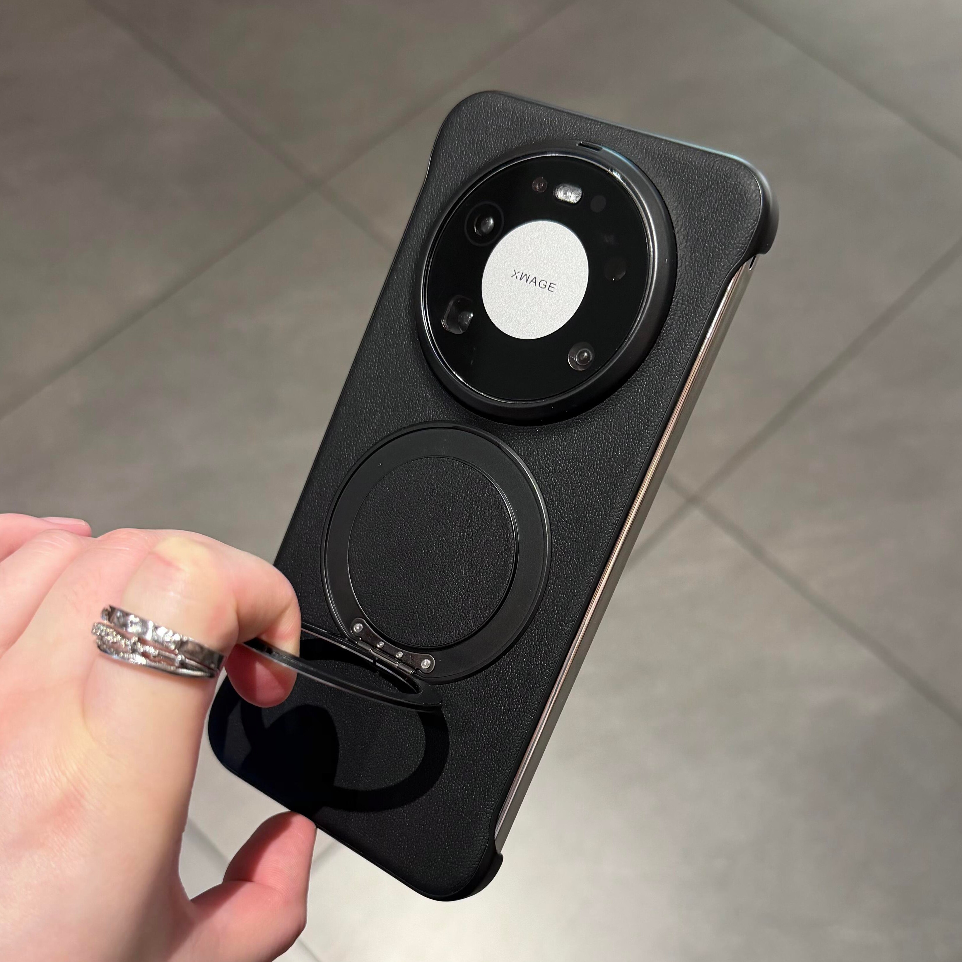 爵士黑色零感贴片磁吸支点壳适用华为mate80pro手机壳max高级感mate70素皮无边框60pro带一体支架半包散热男