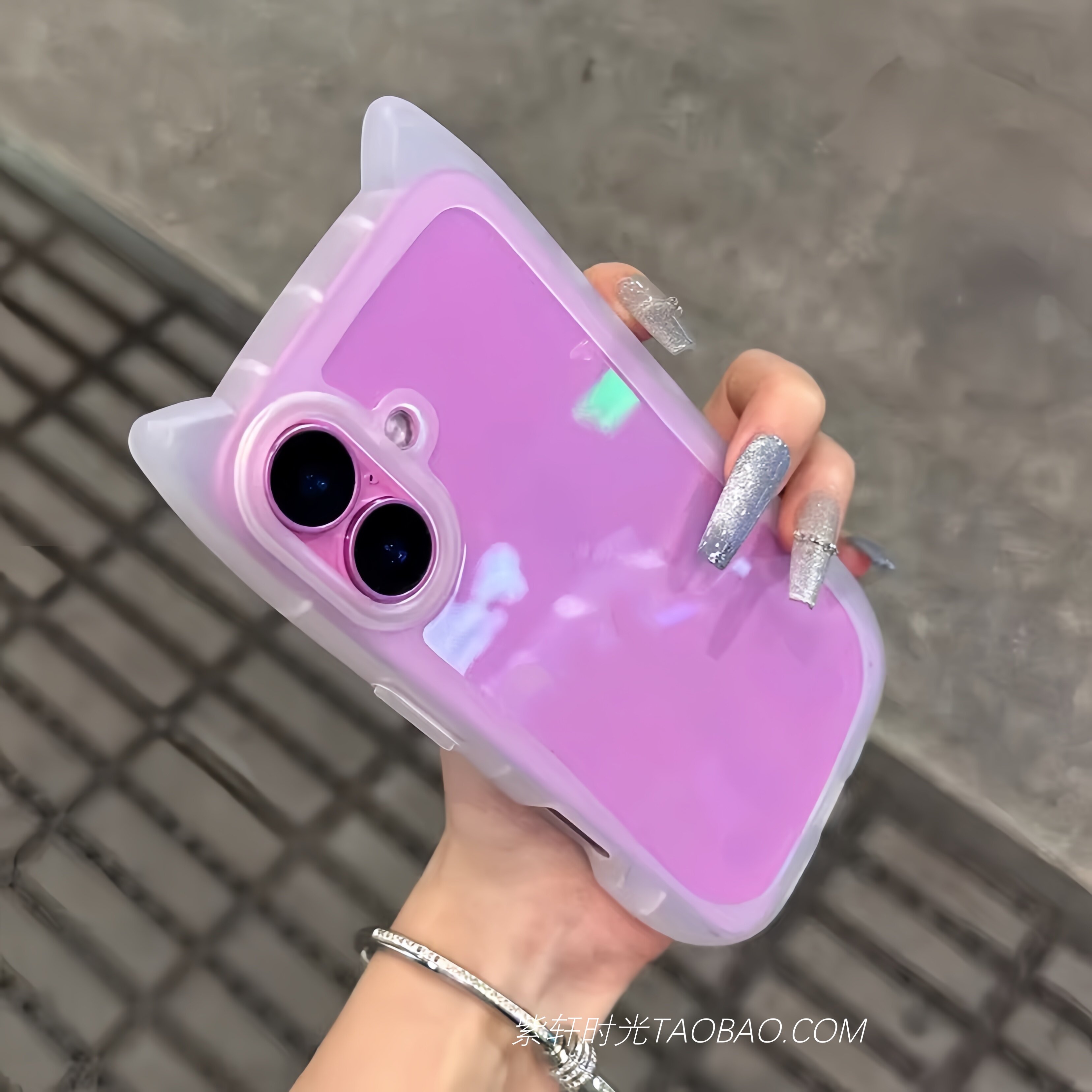 小众ins风硅胶猫耳朵适用苹果17/16手机壳iPhone17promax女款15pro防摔14plus新款13mini透明磨砂12高级感11