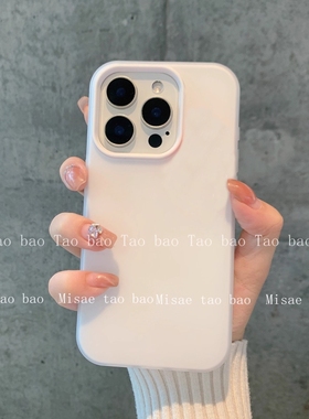 简单干净白色肤感二合一适用oppoReno15/14pro手机壳13/12磨砂Findx9防指纹x8s+高级感X7ultra雾面半透X6防摔