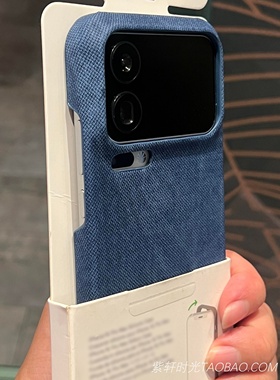 复古港风水洗牛仔布艺麻料适用一加15手机壳Ace5pro半包1+Ace3深蓝色1+13三星S25Ultra硬壳S24防指纹S23ultra