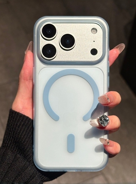 半透磨砂冰川蓝不沾指纹磁吸壳适用一加15/13T手机壳1+Ace6简约1+Ace5/3Pro超薄12裸机肤感11全包硬壳Ace2/9R